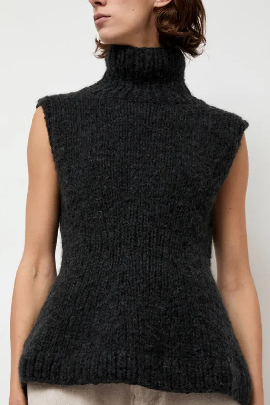Handknit Peplum Shell in Ink^No.6 Store Hot