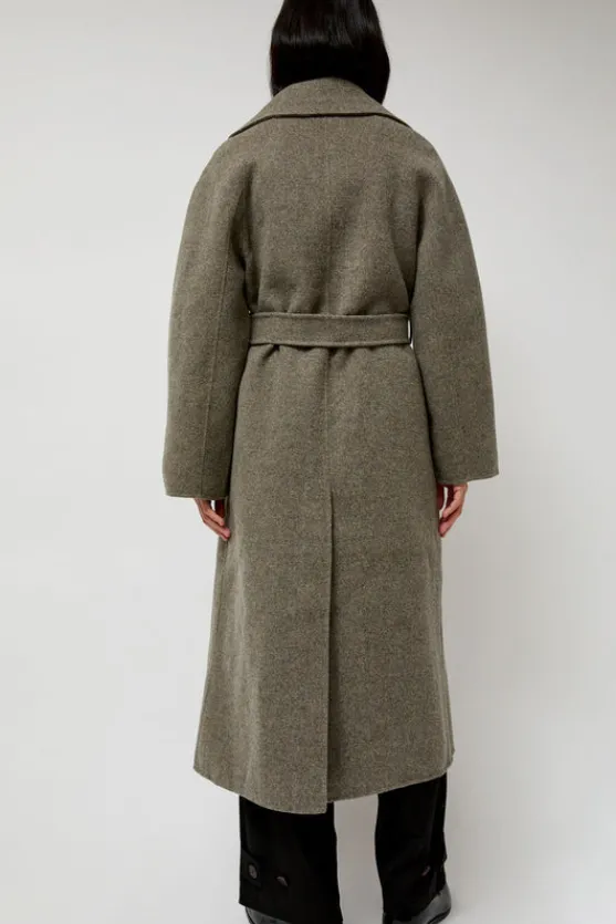 Handmade Long Wool Coat in Khaki Gray^No.6 Store Outlet