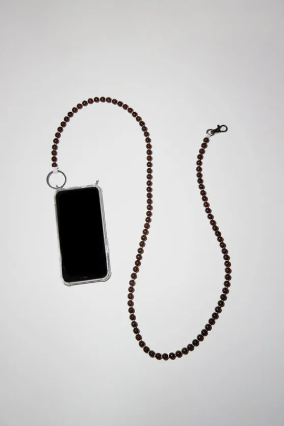 Handykette Iphone Necklace in Brown with White Thread^No.6 Store Online