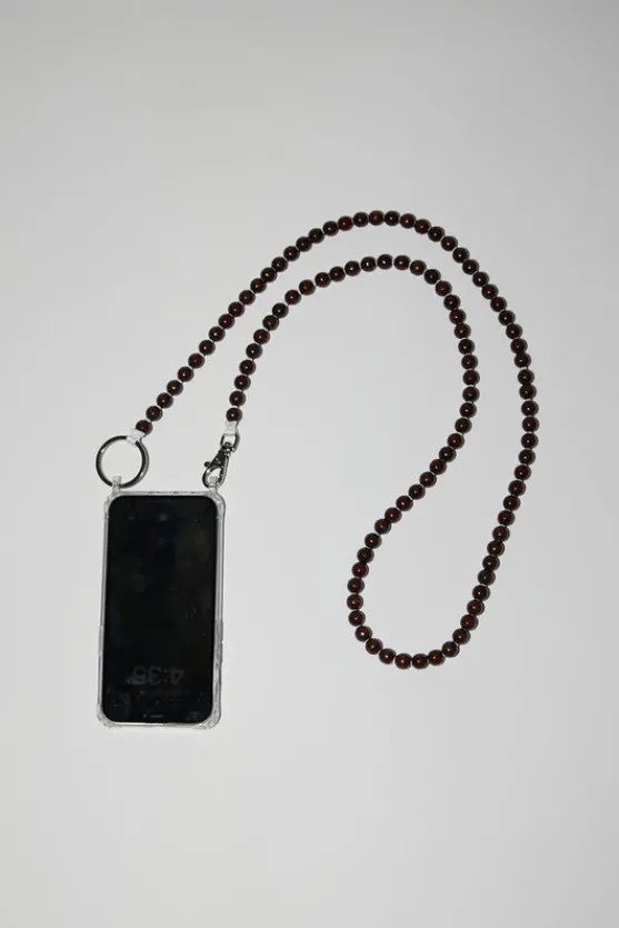 Handykette Iphone Necklace in Brown with White Thread^No.6 Store Online