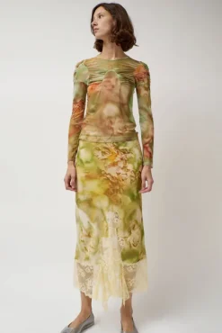 Hiss Skirt in Sage Molten Floral^No.6 Store Clearance