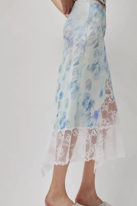 Hiss Skirt in Sky Shadow Floral^No.6 Store Discount
