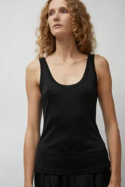 Jersey Scoop Tank in Black^No.6 Store Clearance