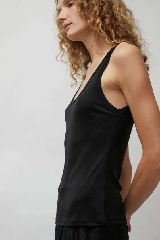 Jersey Scoop Tank in Black^No.6 Store Clearance