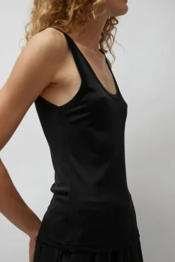 Jersey Scoop Tank in Black^No.6 Store Clearance