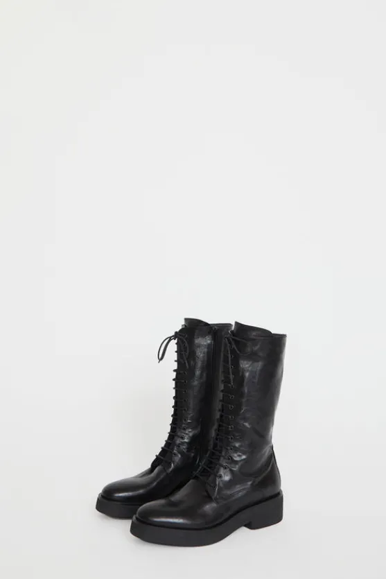 Lace Up Crepe Sole Boot in Nero^No.6 Store Sale