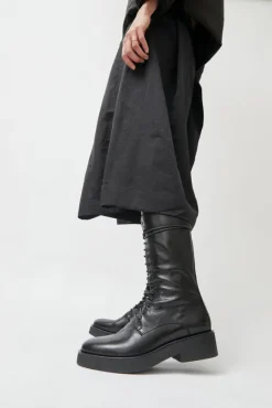 Lace Up Crepe Sole Boot in Nero^No.6 Store Sale