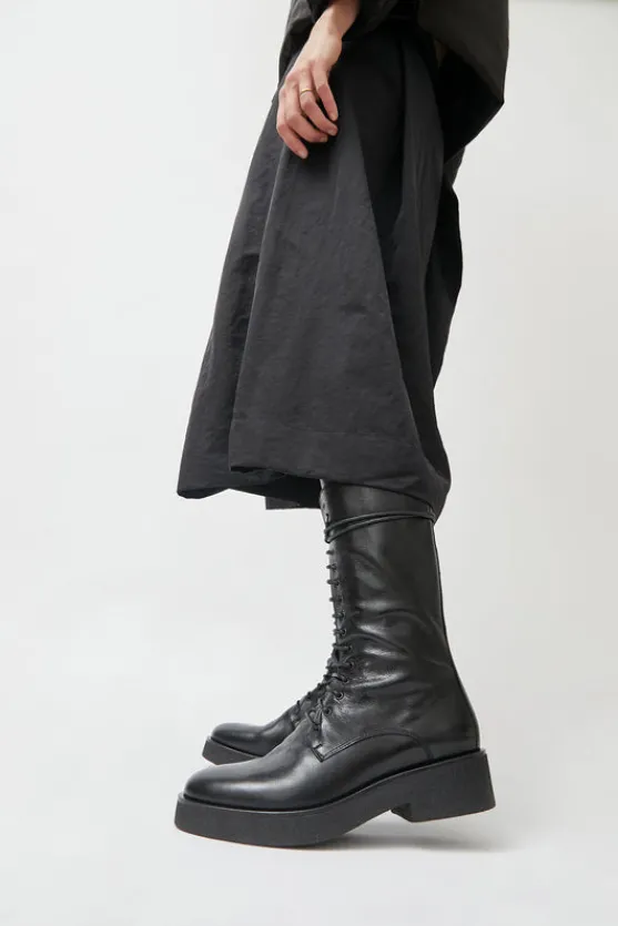 Lace Up Crepe Sole Boot in Nero^No.6 Store Sale