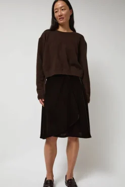 Lambswool Two Holes Solid Pullover in Brown^No.6 Store Outlet