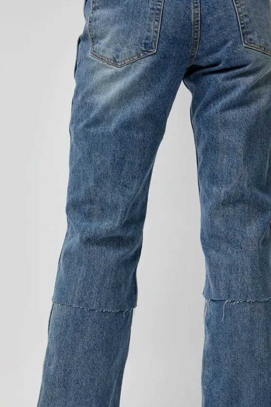 Layered Denim Jeans in Washed Blue^No.6 Store Sale