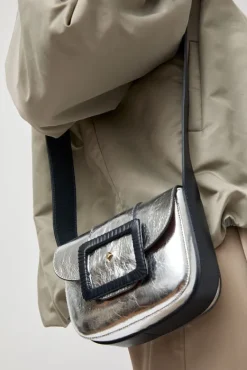 Le June Laminato Bag in Laminato Argent and Marine^No.6 Store Best