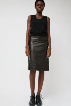 Leather Midi Skirt in Black^No.6 Store Hot