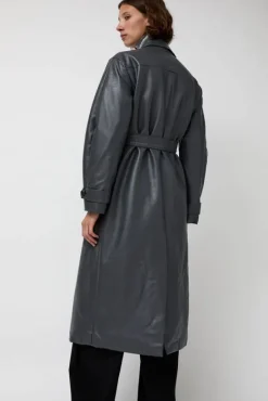Leather Scarf Trench in Charcoal^No.6 Store Fashion