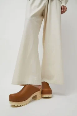 Liza Clog on Mid Tread in Palomino with Ink Aviator Shearling^No.6 Store New