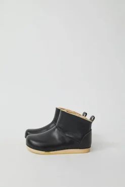 Low Shearling Clog Boot on Flat Bendable Base in Jet^No.6 Store Fashion