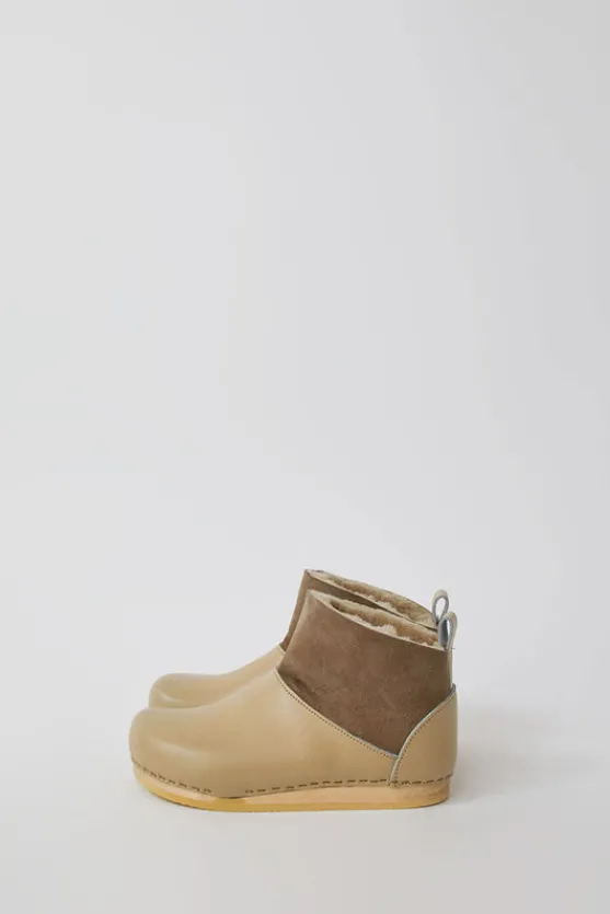 Low Shearling Clog Boot on Flat Bendable Base in Clay^No.6 Store Best