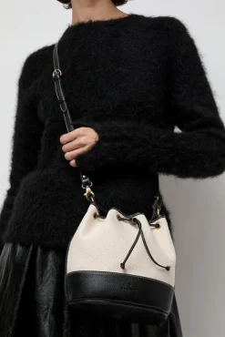 Marini Bucket Bag in Natural and Black^No.6 Store Clearance
