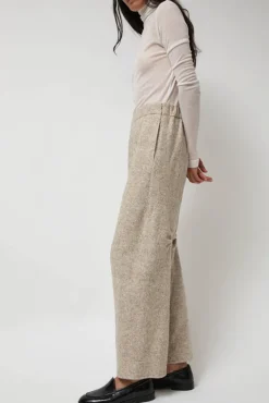 Melange Wool Blend Curve Pants in Ivory^No.6 Store Outlet