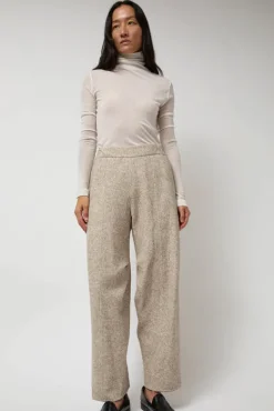 Melange Wool Blend Curve Pants in Ivory^No.6 Store Outlet