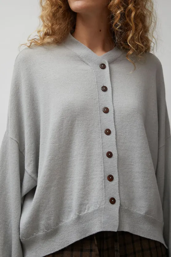 Merino Wool Cardigan in Pearl Grey^No.6 Store Outlet