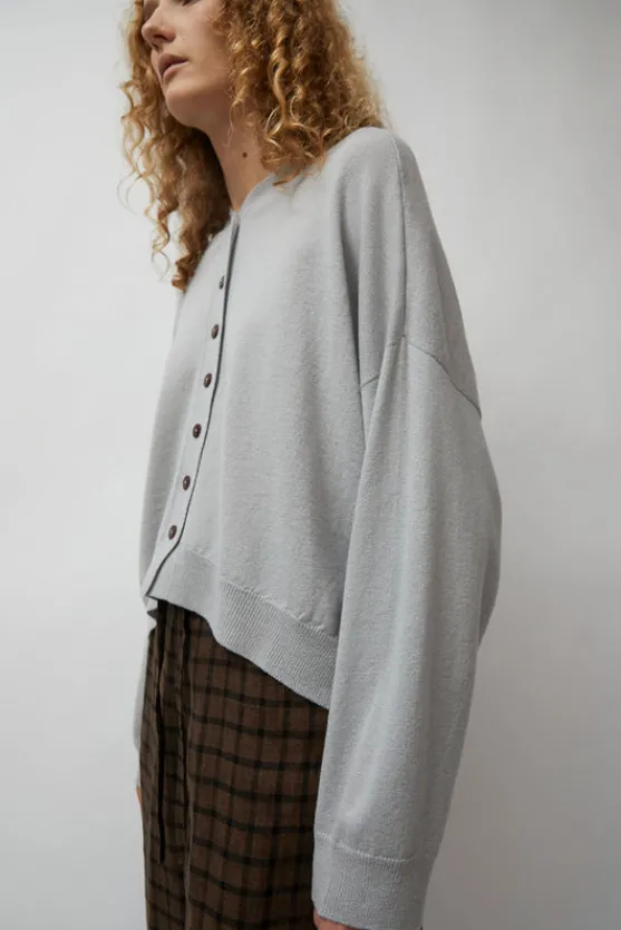 Merino Wool Cardigan in Pearl Grey^No.6 Store Outlet