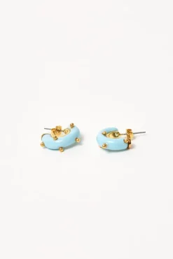 Mini Moon Earrings Set in Pale Blue^No.6 Store Online