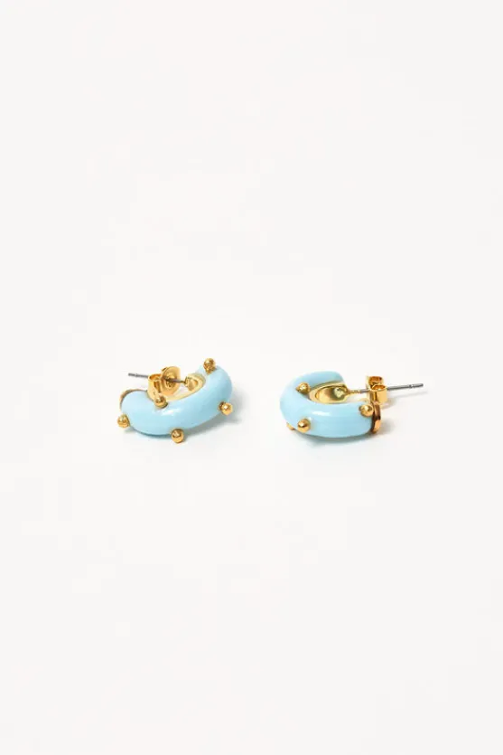 Mini Moon Earrings Set in Pale Blue^No.6 Store Online