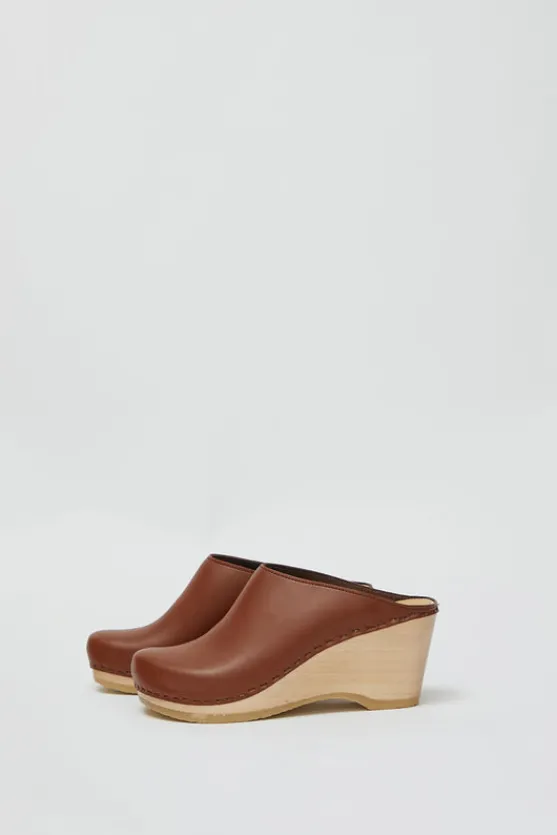 New School Clog on Wedge in British Tan^No.6 Store Outlet