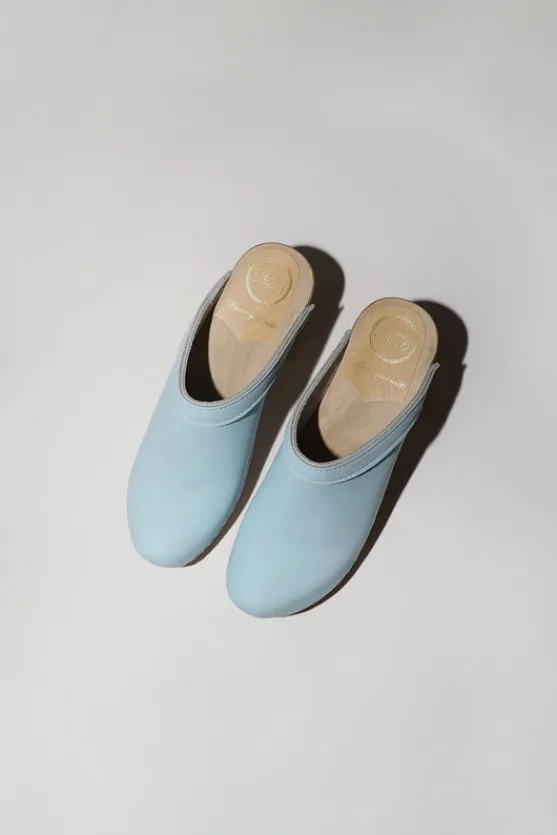 Old School Clog on High Heel in Light Blue^No.6 Store Fashion
