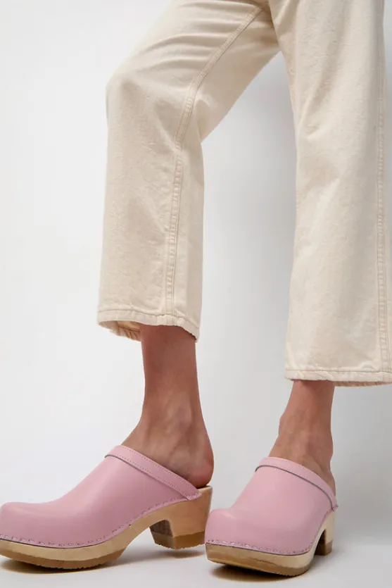 Old School Clog on Mid Heel in Light Pink^No.6 Store Outlet