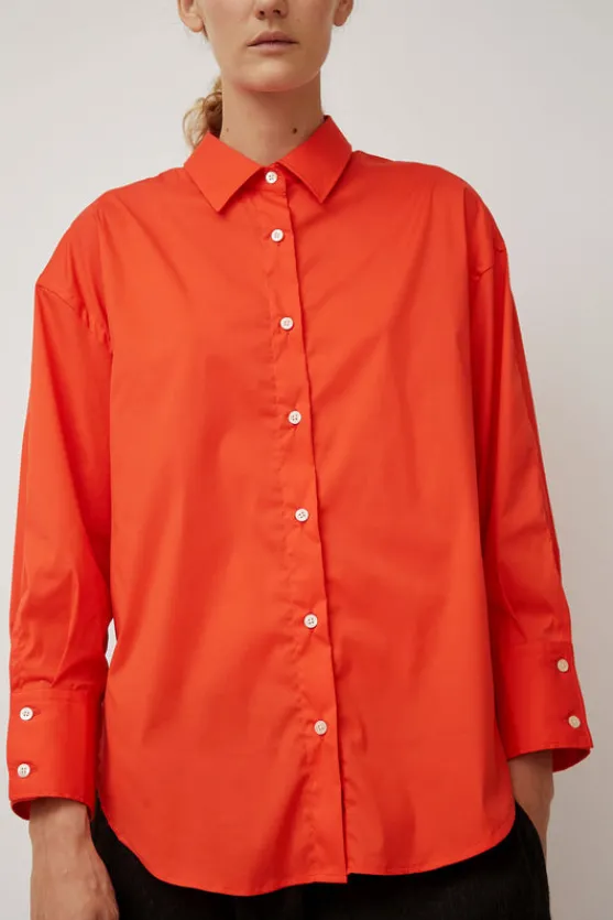 Oversize Cotton Shirt in Coral^No.6 Store Clearance