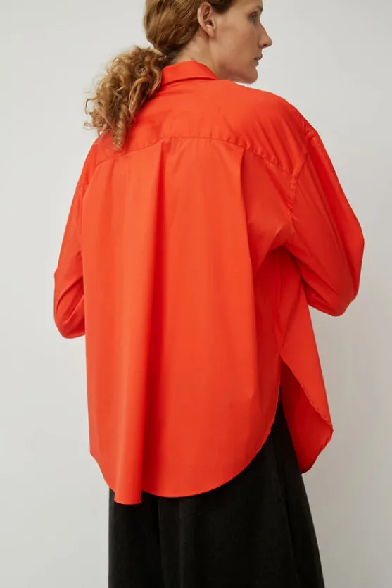 Oversize Cotton Shirt in Coral^No.6 Store Clearance