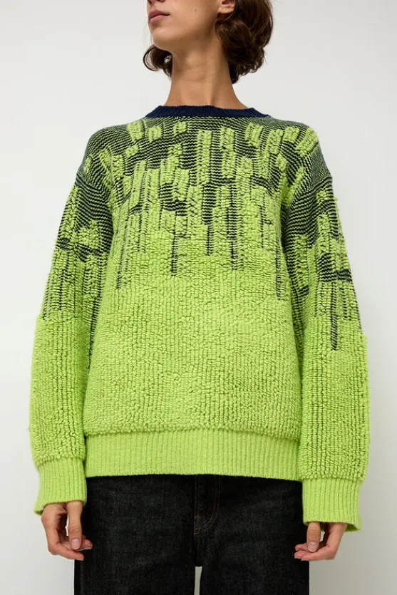 Pile Jacquard Sweater in Wasabi^No.6 Store Best