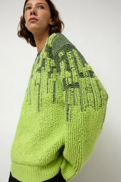 Pile Jacquard Sweater in Wasabi^No.6 Store Best