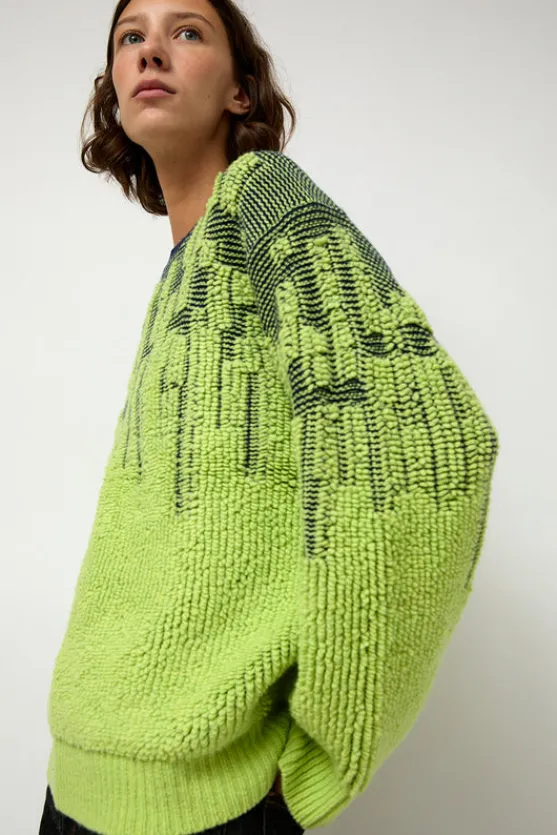 Pile Jacquard Sweater in Wasabi^No.6 Store Best
