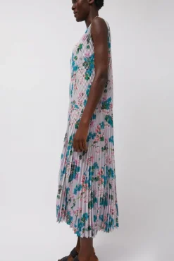 Pleated Asymmetric Sleeveless Dress in Floral^No.6 Store New