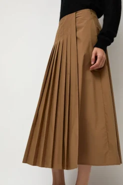 Pleated Wrap Skirt in Khaki^No.6 Store Best