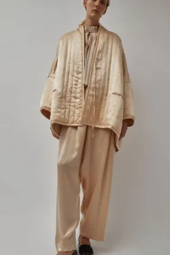 Raj Pleated Satin Pants in Creme^No.6 Store New