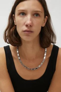 Rectangle Chain Link Necklace in Silver^No.6 Store Outlet