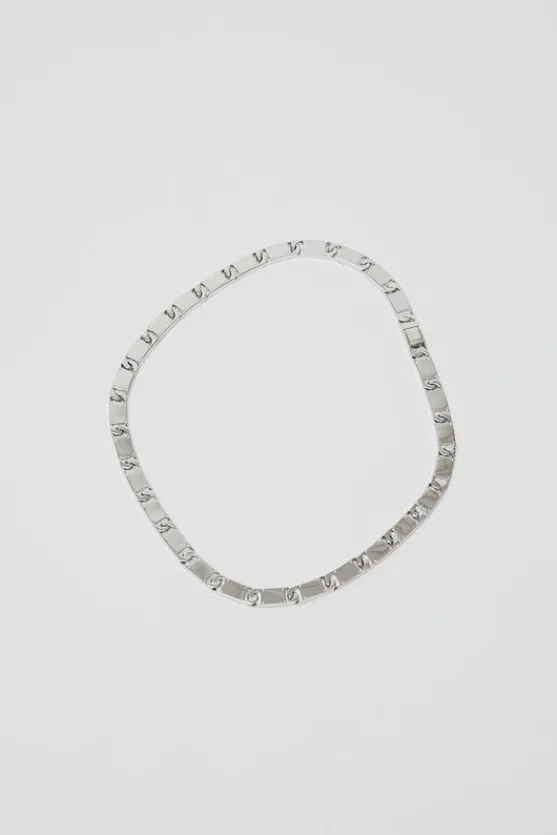 Rectangle Chain Link Necklace in Silver^No.6 Store Outlet
