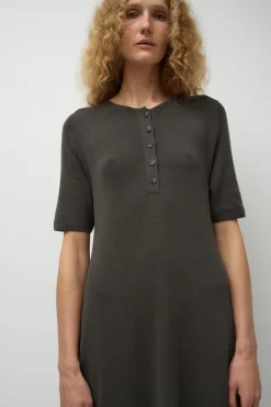 Rib Henley Dress in Coal^No.6 Store Fashion