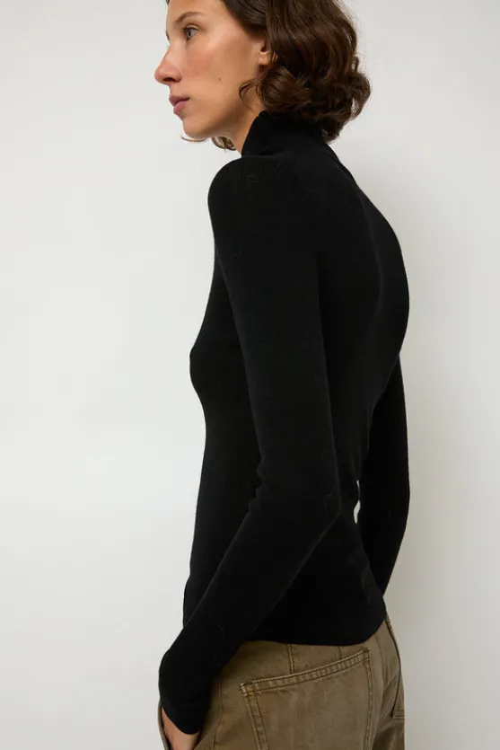 Ribbed High Neck in Black^No.6 Store Clearance