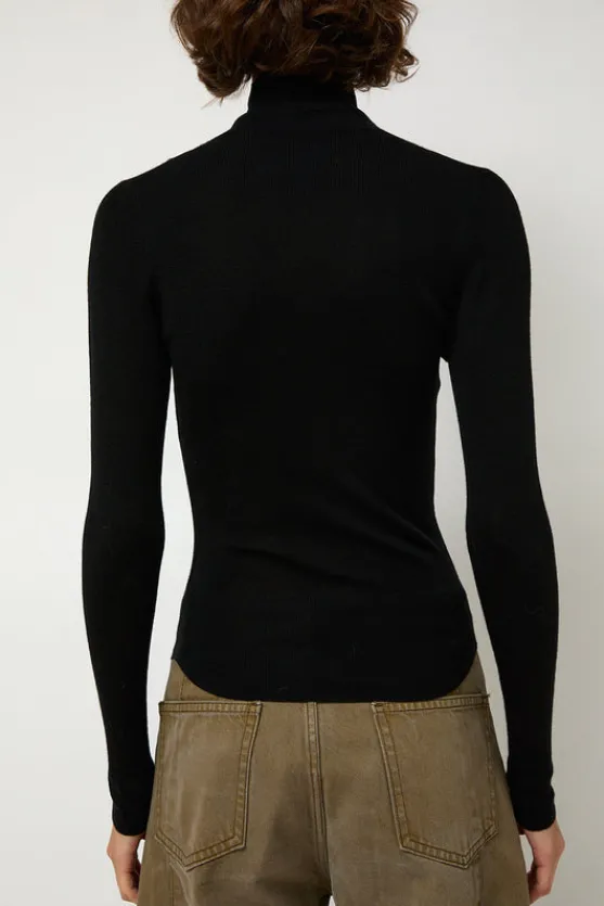 Ribbed High Neck in Black^No.6 Store Clearance