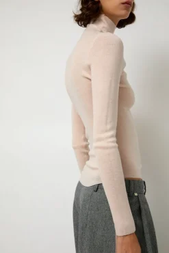 Ribbed High Neck in Blush^No.6 Store Best