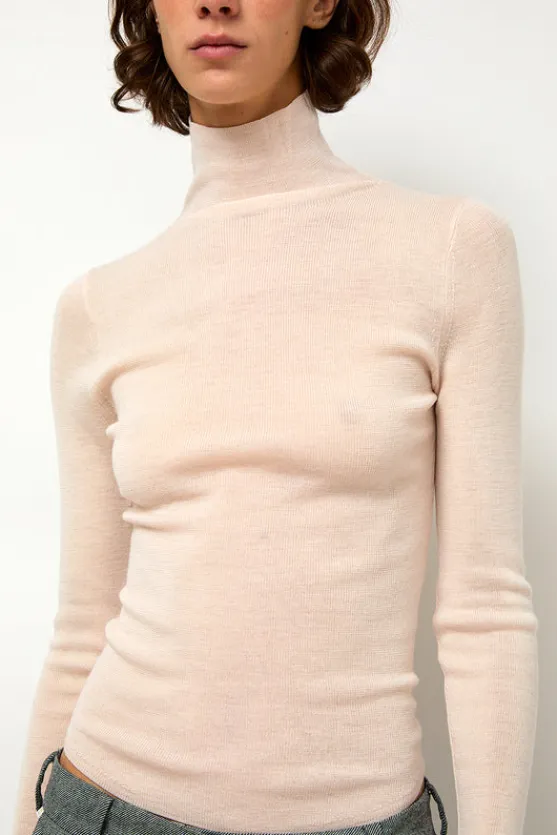 Ribbed High Neck in Blush^No.6 Store Best