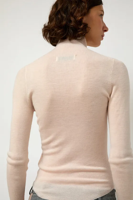Ribbed High Neck in Blush^No.6 Store Best