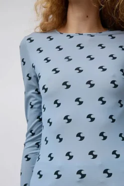 Sara Lycra Top in Blue and Black^No.6 Store Outlet