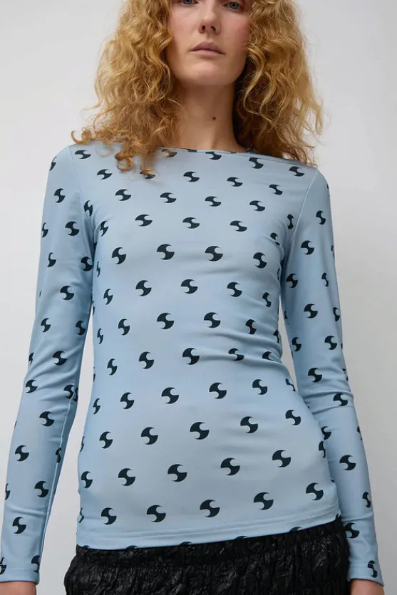 Sara Lycra Top in Blue and Black^No.6 Store Outlet