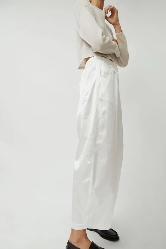 Satin Curved Pants in White^No.6 Store Discount
