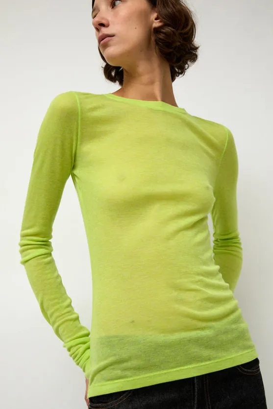 Sheer Long Sleeve in Wasabi^No.6 Store New
